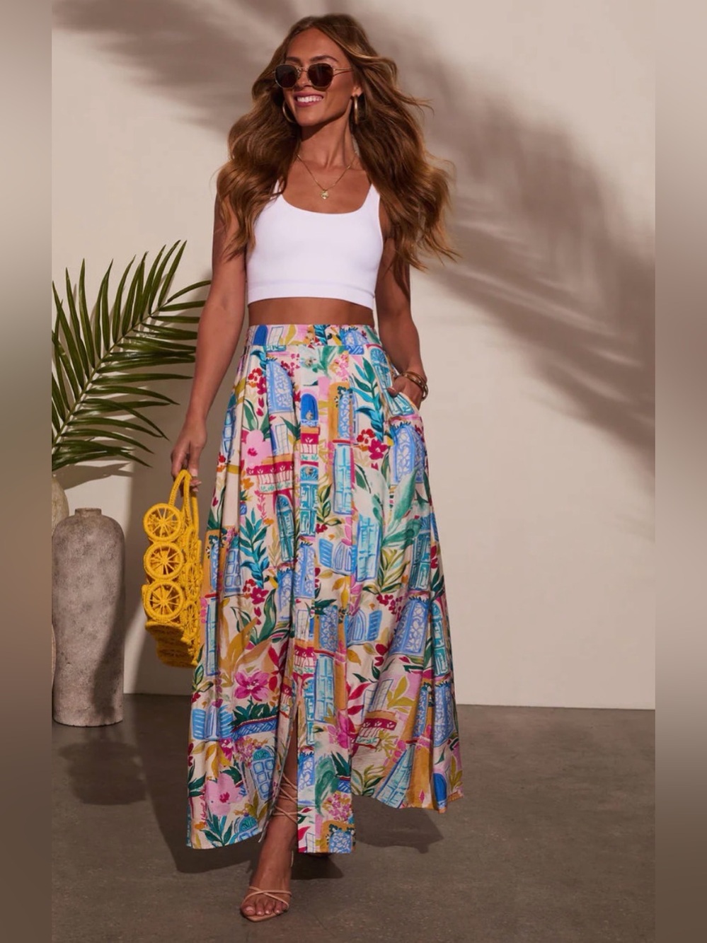 Vici Travel Dreams Flowy Maxi Skirt- Medium- worn once